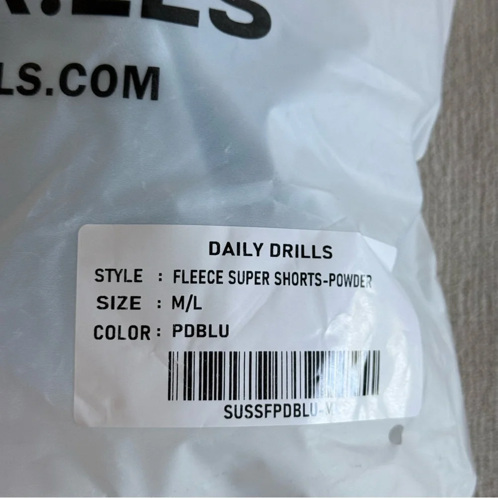 Daily Drills Fleece Super Shorts Size M/L - Picture 3 of 4